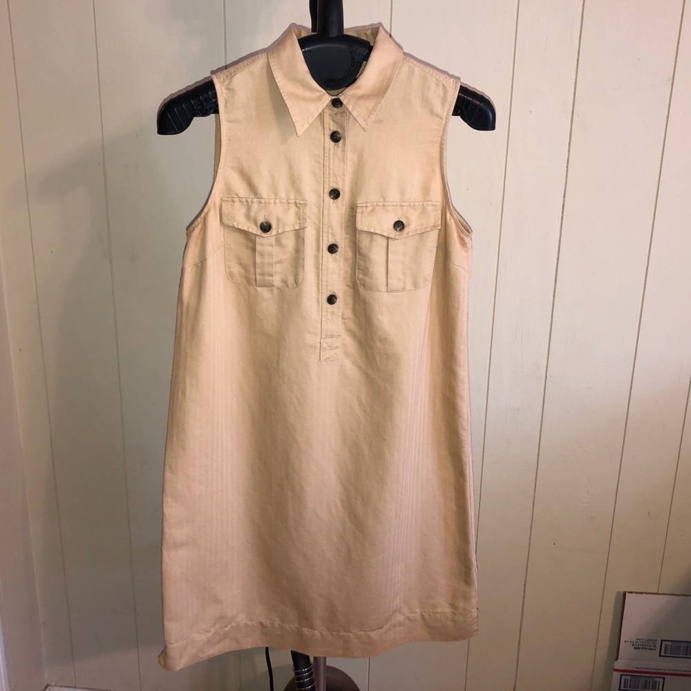 Ralph Lauren (sz4) tan collared sleeveless dress